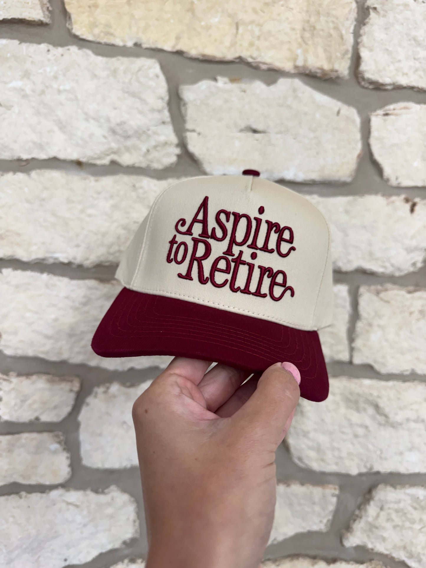 Aspire To Retire Maroon C.C. Hat
