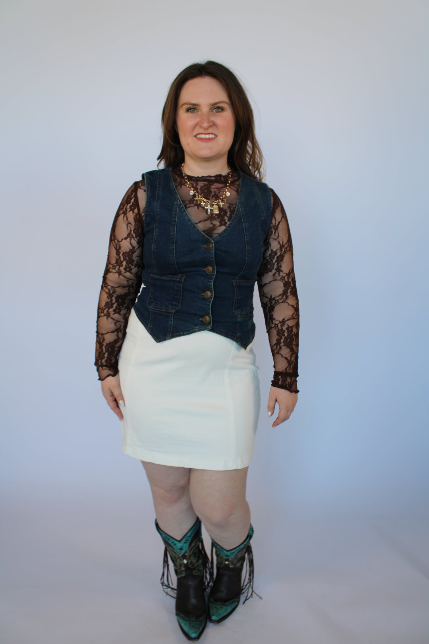 Lace Layering Top- Brown
