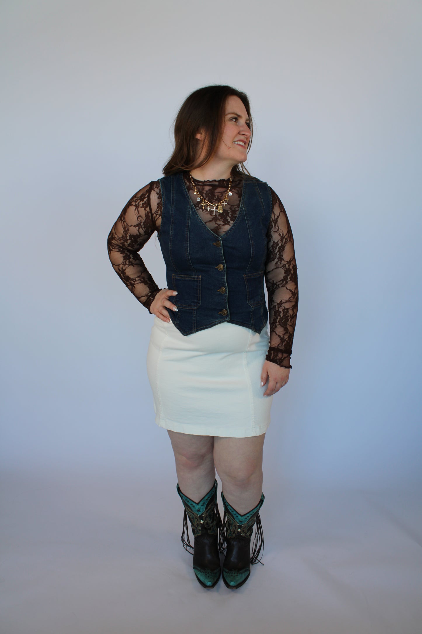 Lace Layering Top- Brown