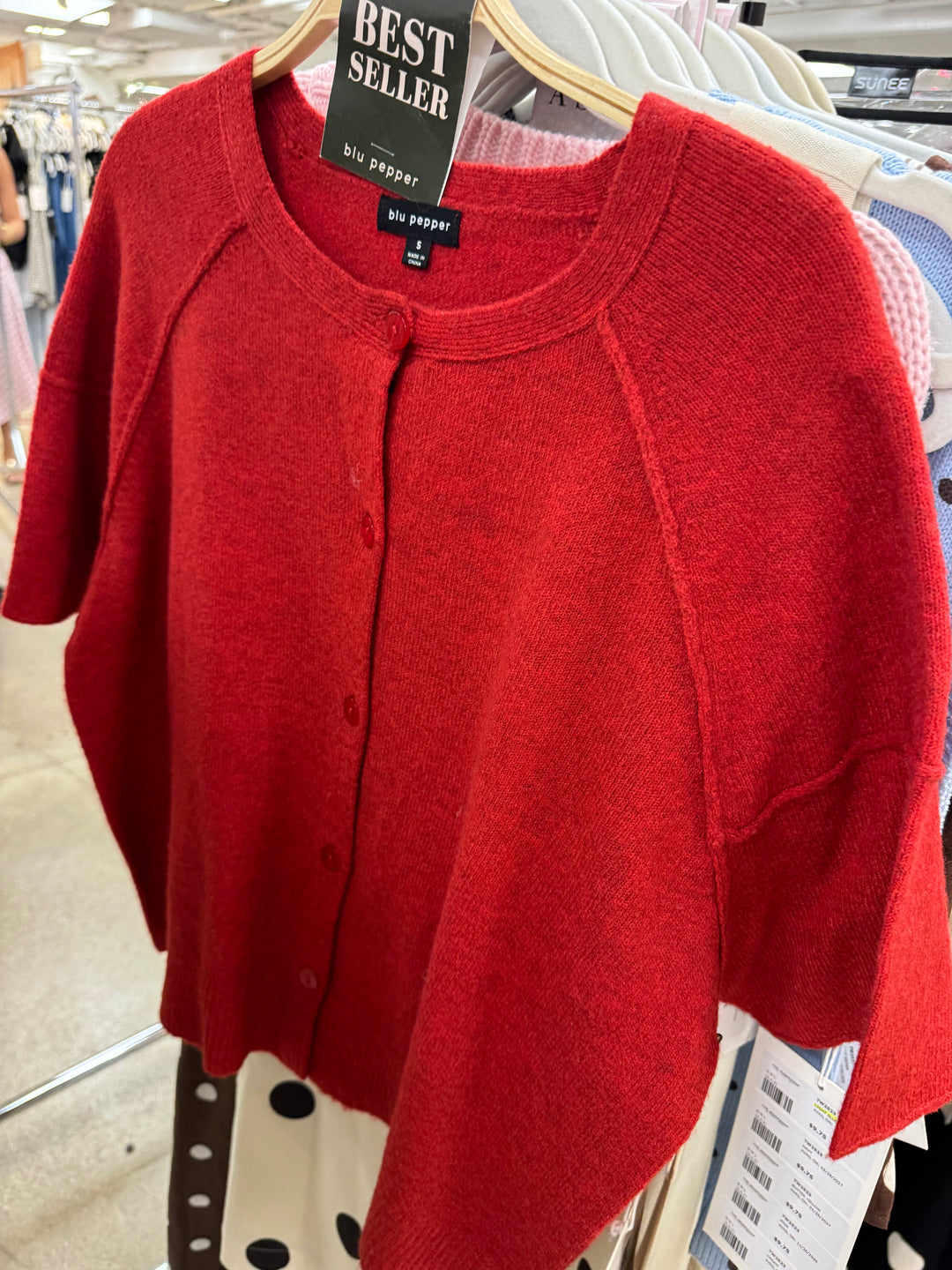 Shay Red Button Up Top