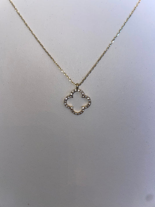 Open Diamond Clover Necklace