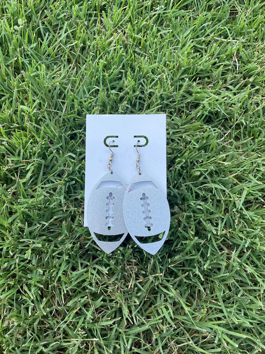 Silver Football Earrings