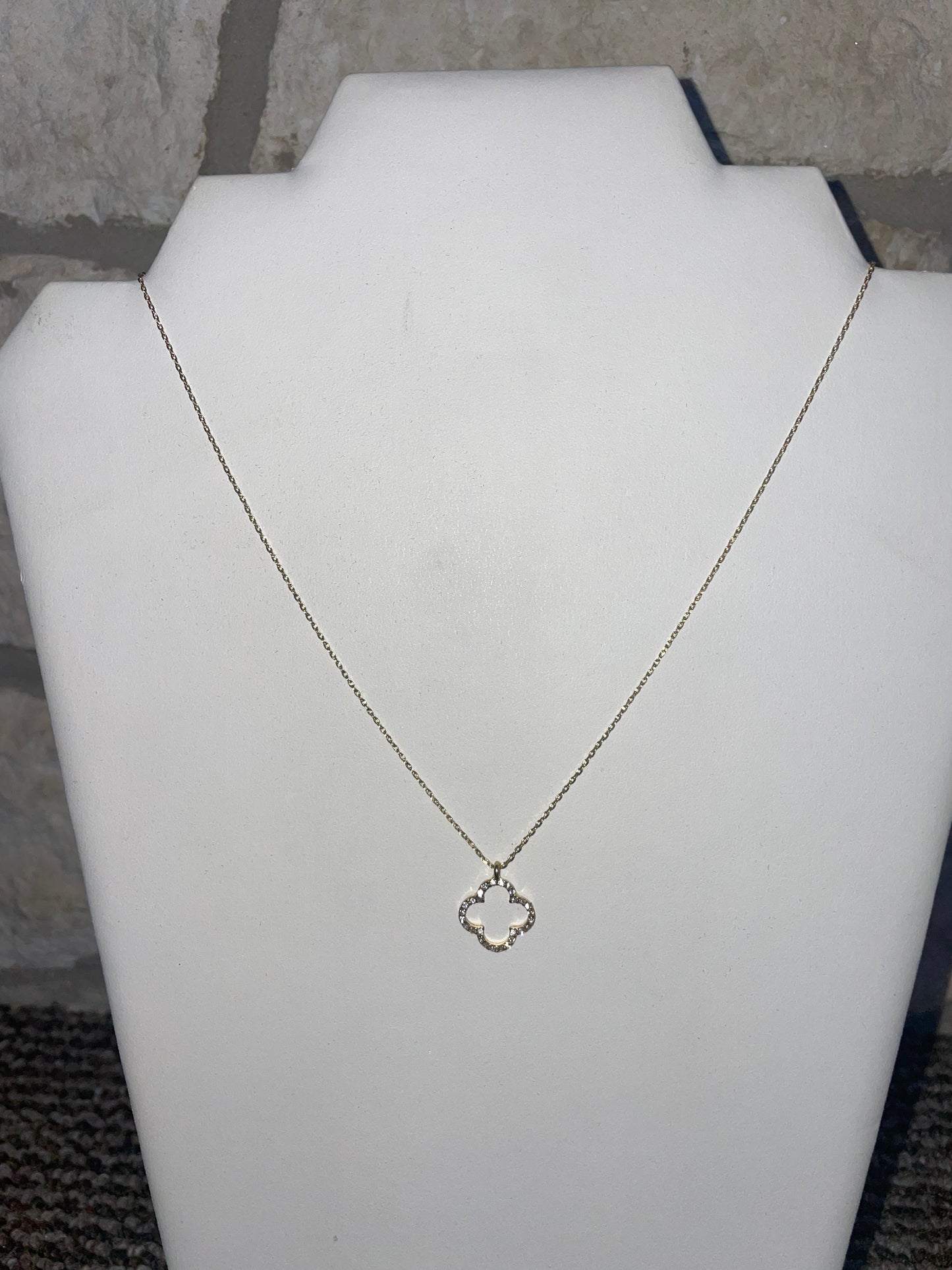 Open Diamond Clover Necklace