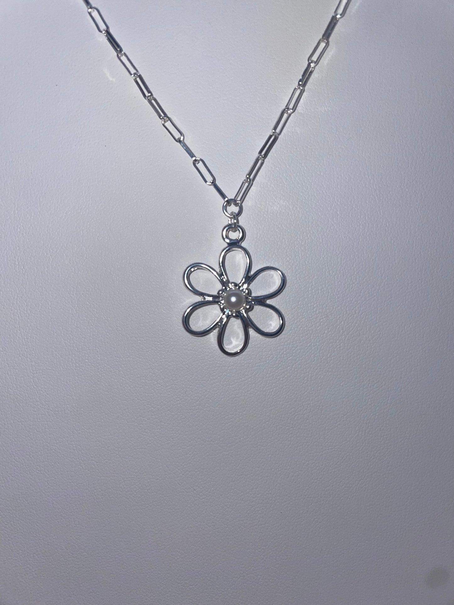 Paperclip Flower Necklace