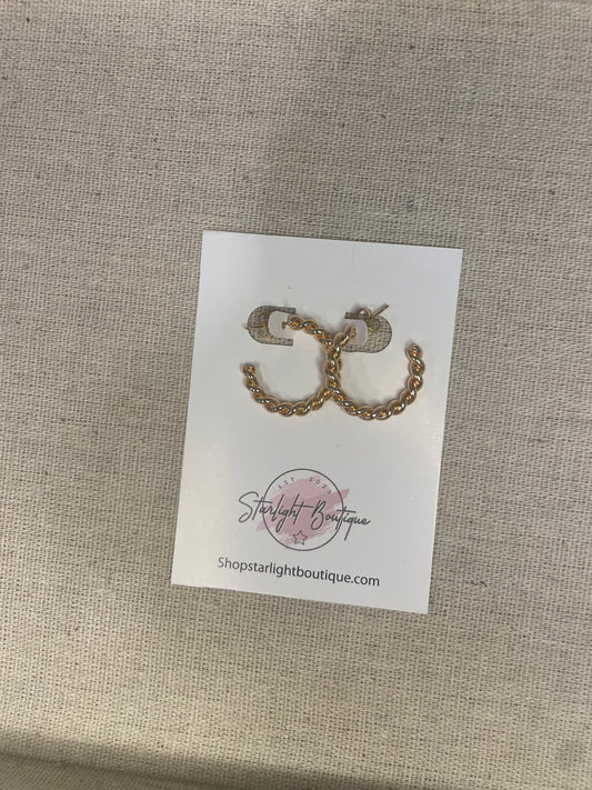 Twisted Gold Hoops